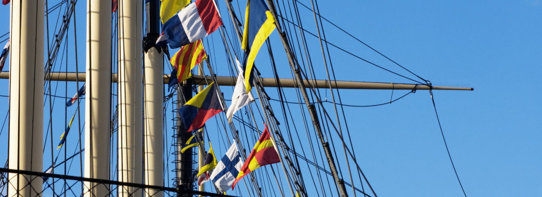 Masts with many different flags
