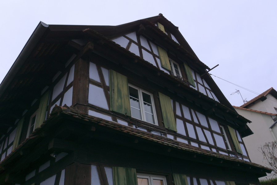 A close-up of a typical Alsatian house